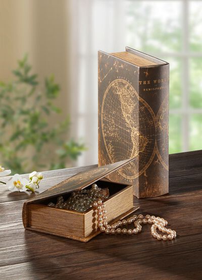 Aufbewahrungsbox Buch, 2er-Set 
