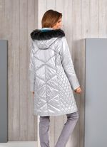 Kurzmantel mit smaragdgr&uuml;nem Zierstepp 