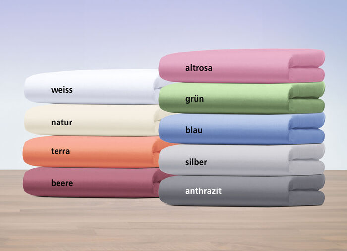 Fein-Single-Jersey Spannbetttücher BLAU