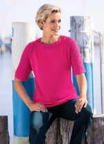 Pullover mit dekorativem Halsausschnitt HIMBEERE