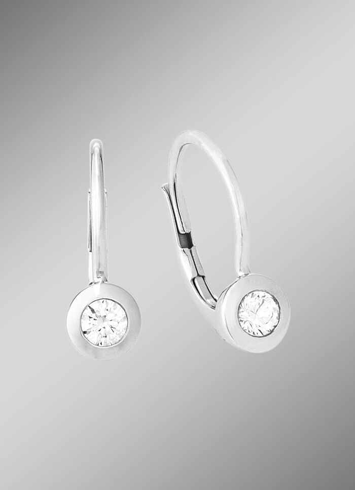 Elegante Ohrringe in Weissgold mit Brillant 