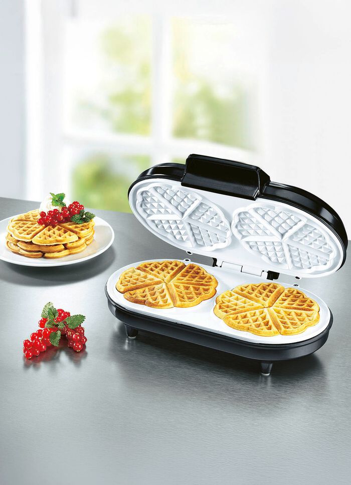 Doppel-Waffeleisen f&uuml;r 2 Waffeln auf einmal 