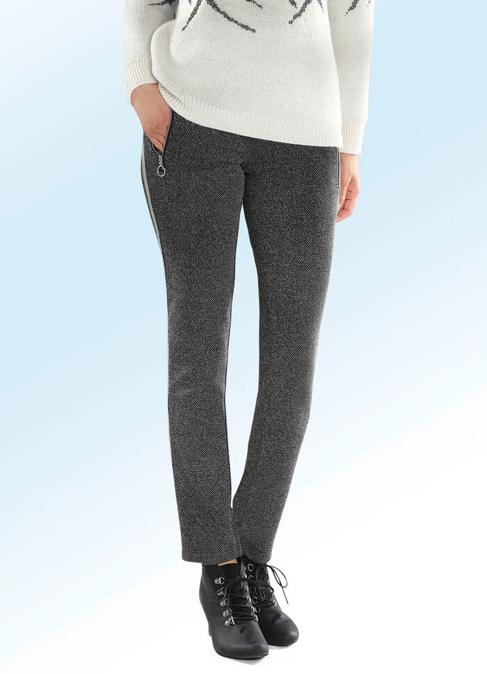 Hose mit effektvoll funkelndem Zierband 