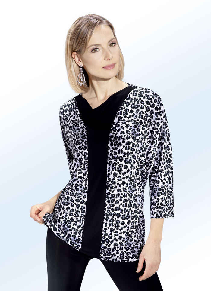 Tunika mit Wasserfallkragen 