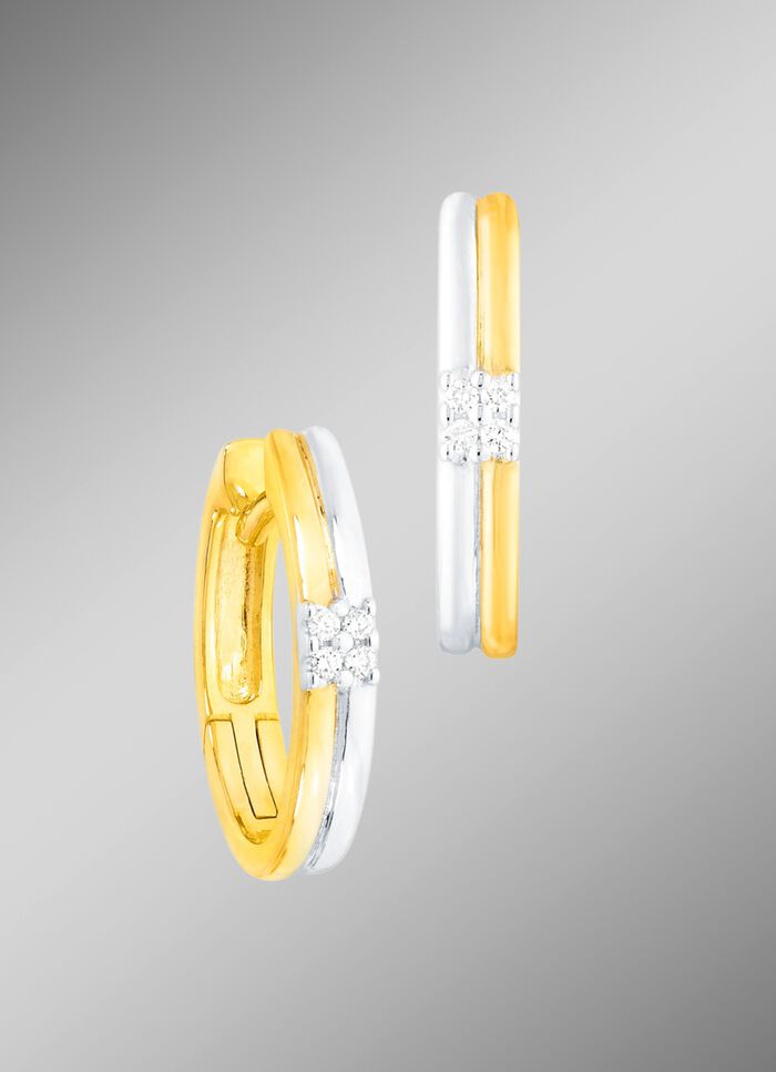 Zeitlose Creolen in Bicolor mit Brillanten 