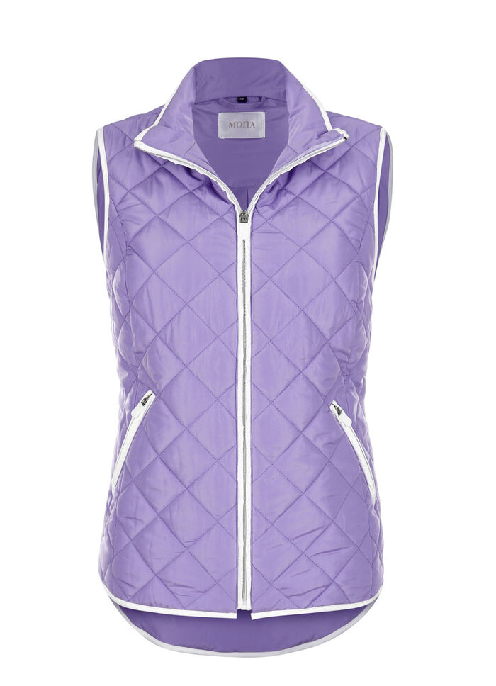 Steppweste mit Kontrastpaspelierung LILA