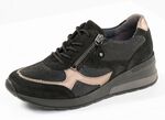 Waldl&auml;ufer, bequeme Damen-Sneaker, Weite H, mit herausnehmbarem Fussbett SCHWARZ-BRONZE