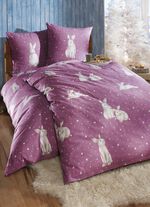 Edel-Barchent Bettw&auml;sche-Garnitur aus Baumwolle 