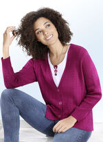 Strickjacke mit Zöpfchenmuster BEERE