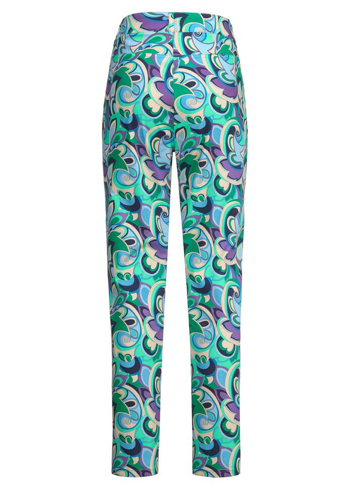 Hose in Kn&ouml;chell&auml;nge mit farbbrillantem Druck 