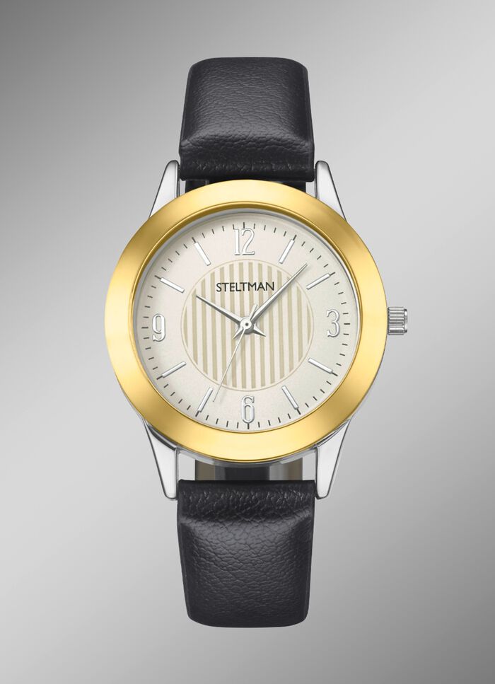 Quartz-Damenuhr mit 3 wechselbaren L&uuml;netten 