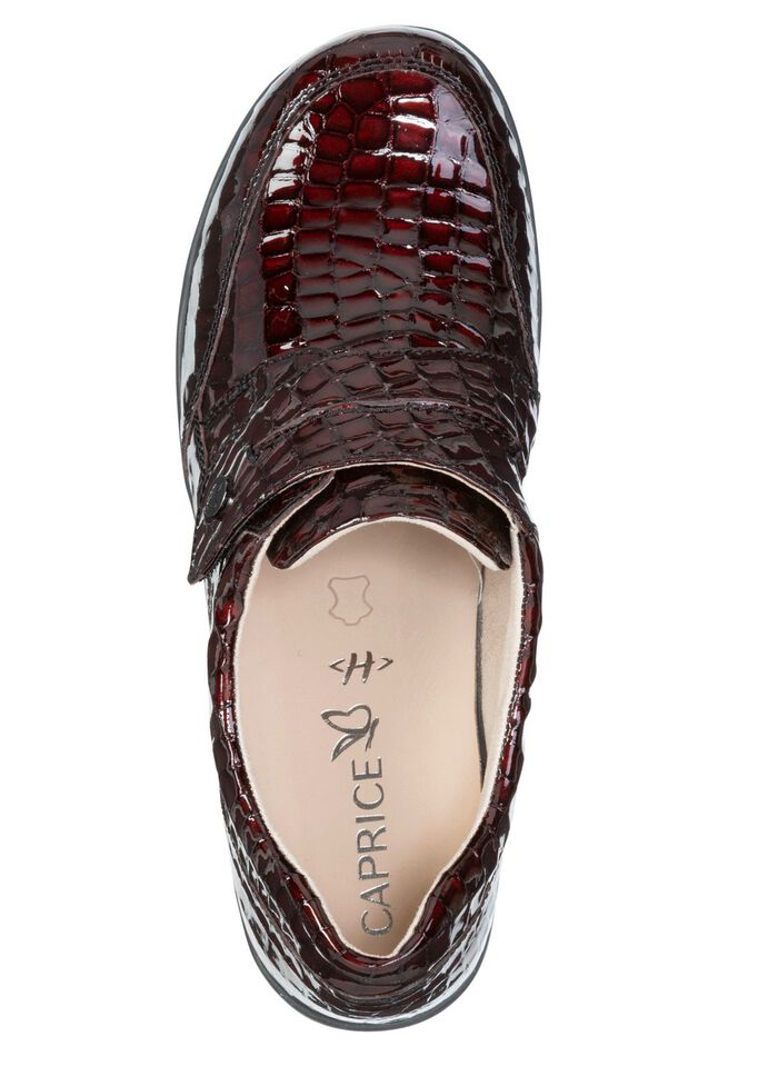 Caprice, elegante Damen-Slipper, Weite H, mit herausnehmbarem Fussbett BURGUND
