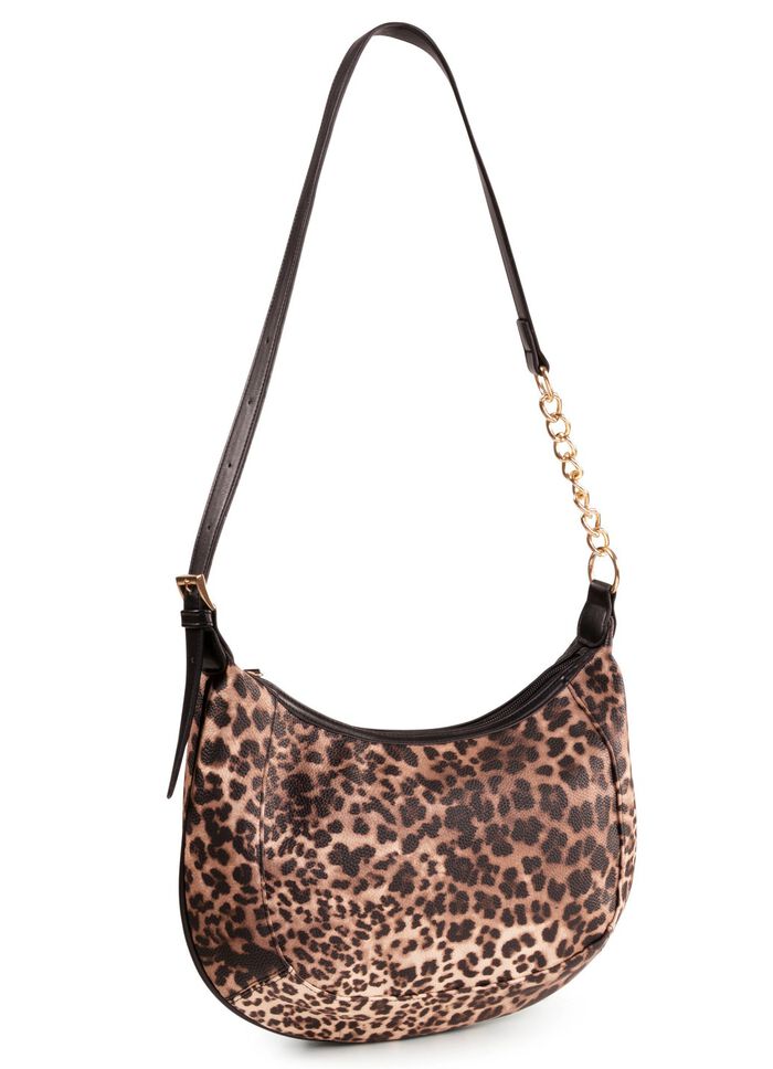 Tasche, Damen, mit verstellbarem Umh&auml;ngeriemen mit Ketten-Detail 