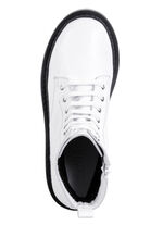 Gemini Schnür-Stiefelette aus weichem Rind-Nappaleder WEISS