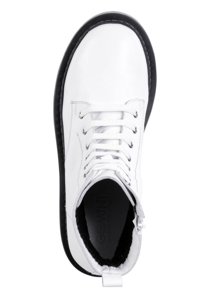 Gemini Schnür-Stiefelette aus weichem Rind-Nappaleder WEISS