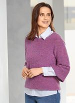 Kurzpullover aus Boucl&eacute;-Melangegarn 