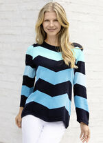 Pullover in Zackendessin MARINE-HELLBLAU-MINT