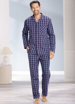 Comte-Schlafanzug aus Webware, mit durchgeknöpftem Oberteil 