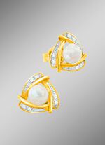 Originelle Ohrstecker mit S&uuml;sswasser-Zuchtperlen 