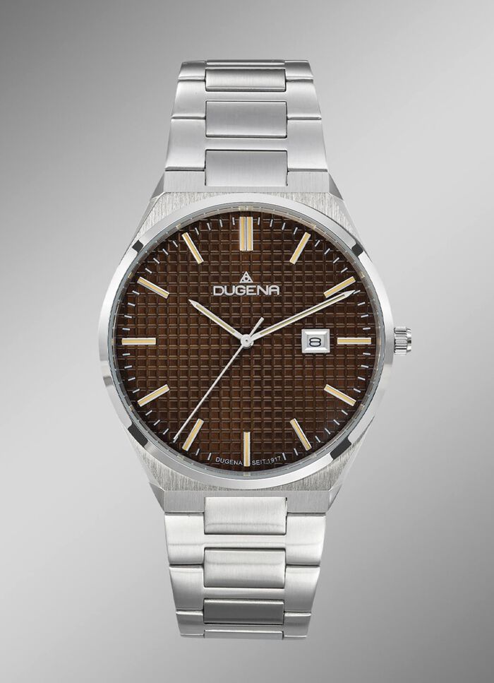 Dugena-Quartz-Herrenuhr mit Edelstahlbandgeh&auml;use 