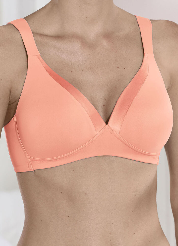 Naturana BH mit Satinblende am Décolleté APRICOT
