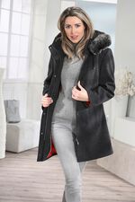 Longjacke mit abnehmbarer Kapuze 