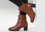 ELENA EDEN, modische Damen-Stiefeletten, Weite G, mit herausnehmbarem Fussbett COGNAC