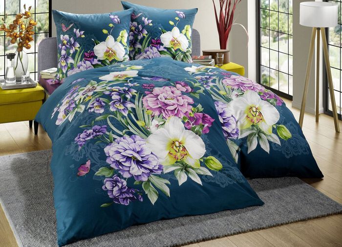 Kaeppel-Bettw&auml;sche-Garnitur mit Reissverschluss SMARAGDGR&Uuml;N