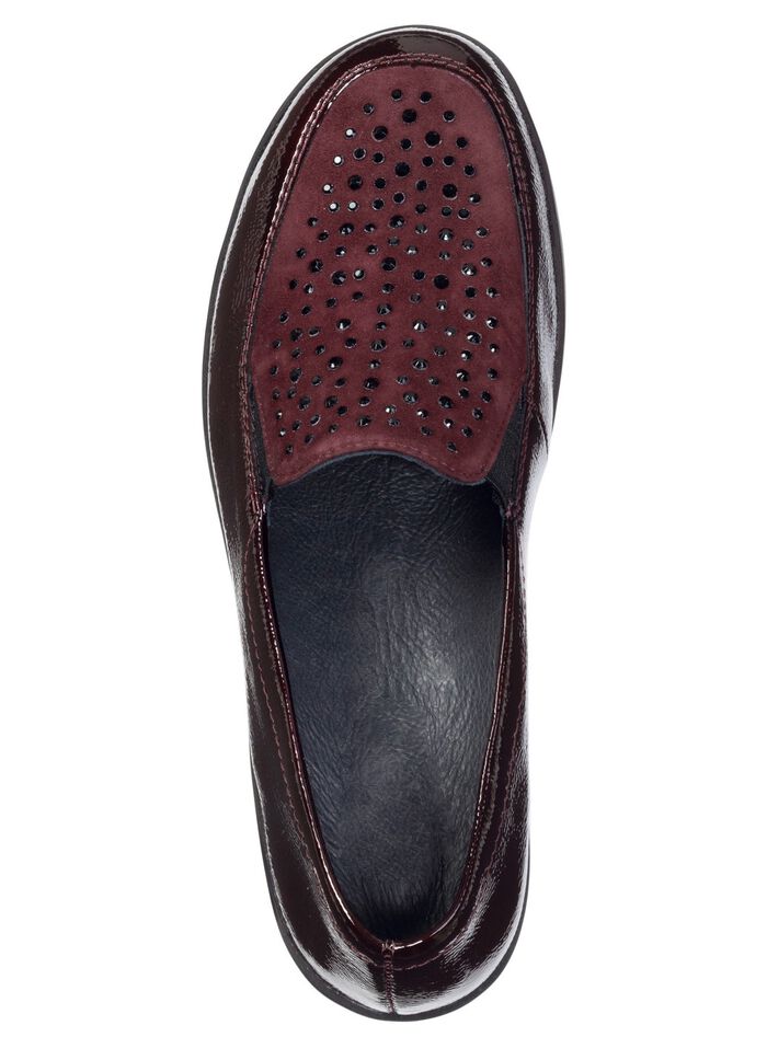 ELENA EDEN, bequeme Damen-Slipper, Weite H, mit herausnehmbarem Fussbett BURGUND