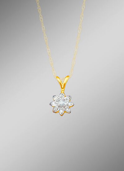 Anh&auml;nger mit Brillant und Diamanten 