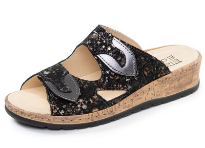 ELENA EDEN, bequeme Damen-Pantoletten, Weite H, mit herausnehmbarem Fussbett 