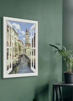 Hochwertiges Leinwandbild Venedig – mit weissem Fenster 
