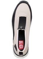 Rieker, stylische Damen-Boots, Weite G, mit Reissverschluss ECRU-SCHWARZ