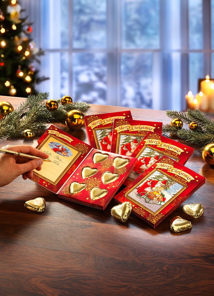 Grusskarte, 5er-Set, mit s&uuml;sser F&uuml;llung 