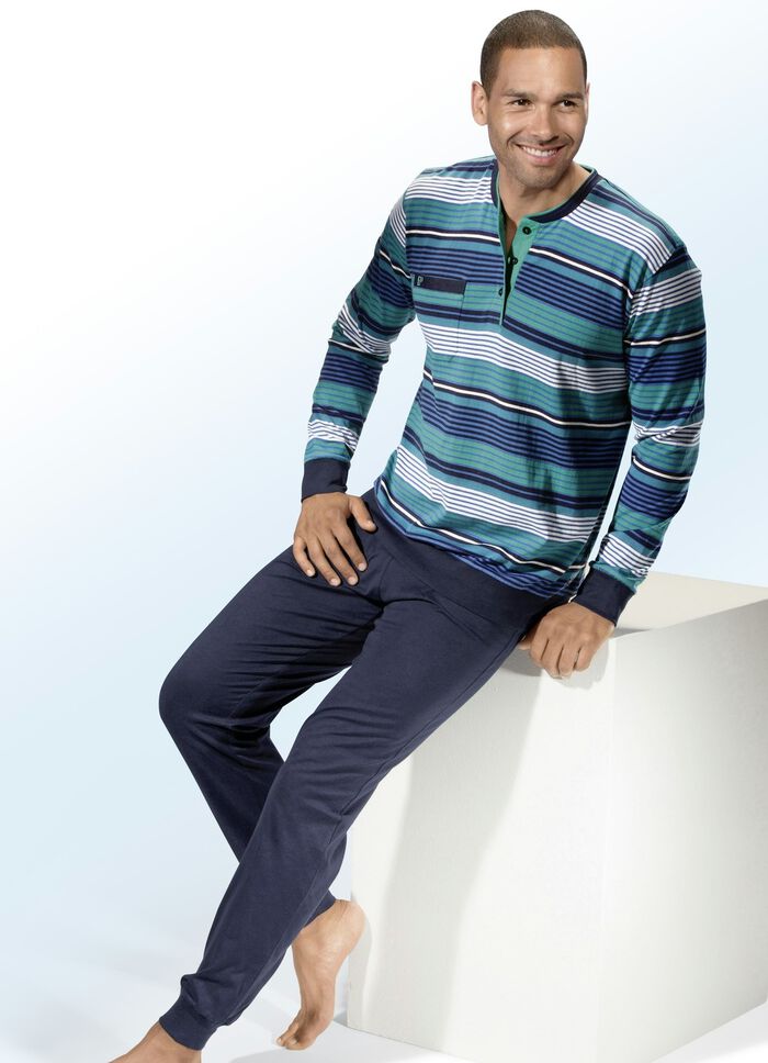 Pastunette Pyjama mit Knopfleiste und B&uuml;ndchen  