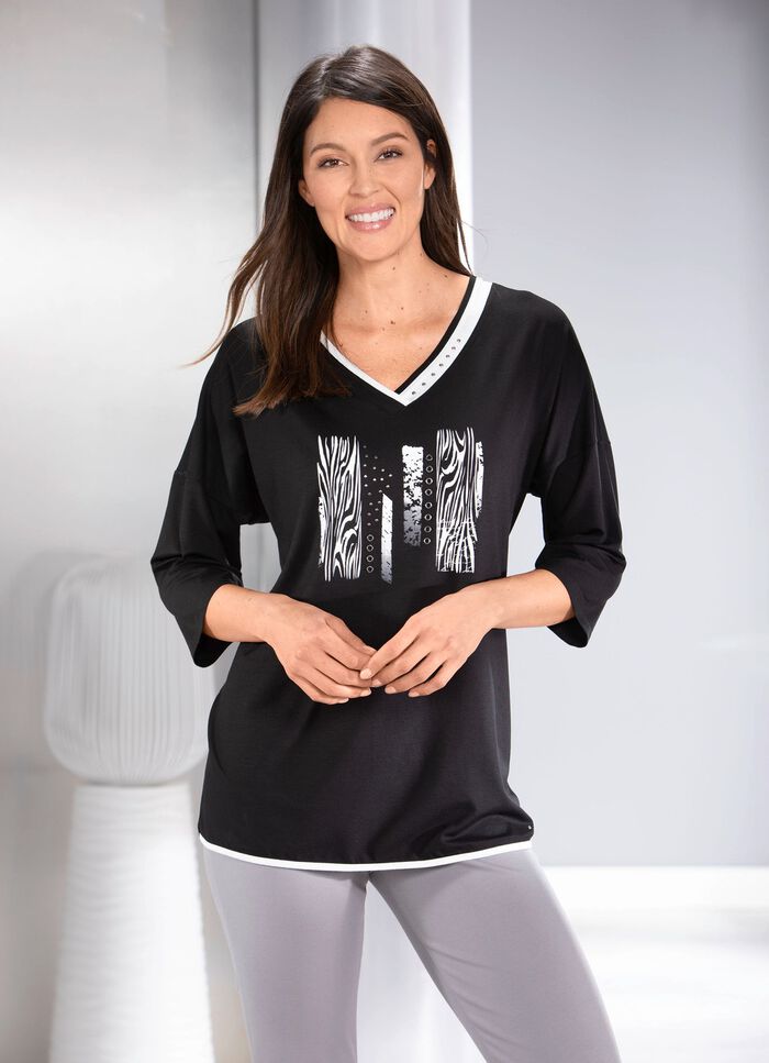 Shirt mit kontrastfarbenem Druck  