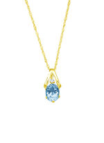 Anhänger mit Singapurkette, mit echt Blautopas und synth. Zirkonia 