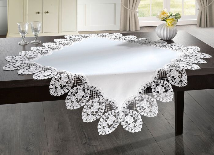 Tischdecke aus echter Plauener Spitze 