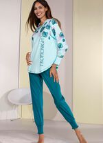 Pyjama von Laurina, mit gebogten B&uuml;ndchenabschl&uuml;ssen 