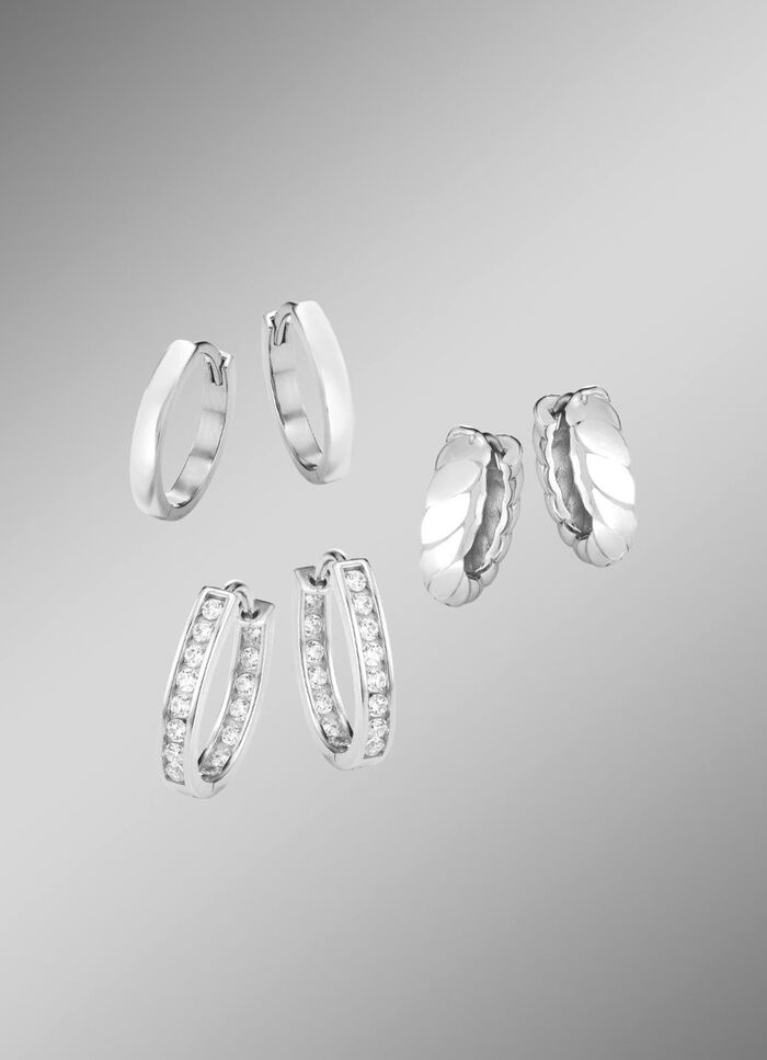 Schmuckset, 3-teilig, aus drei Paar Creolen 