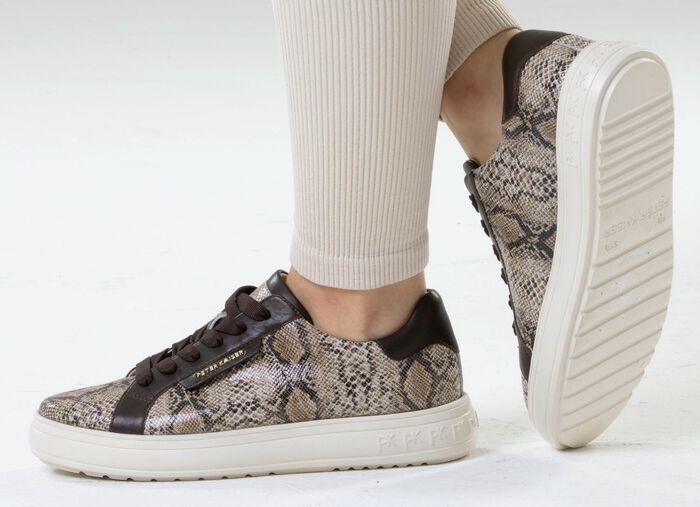 Peter Kaiser, modische Damen-Sneaker, mit herausnehmbarem Fussbett TAUPE-MOKKA