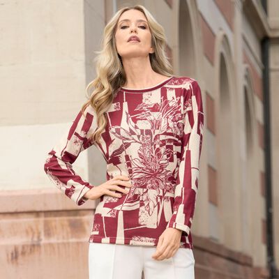 Shirt Allover-Druck und Zierpl&auml;ttchen 