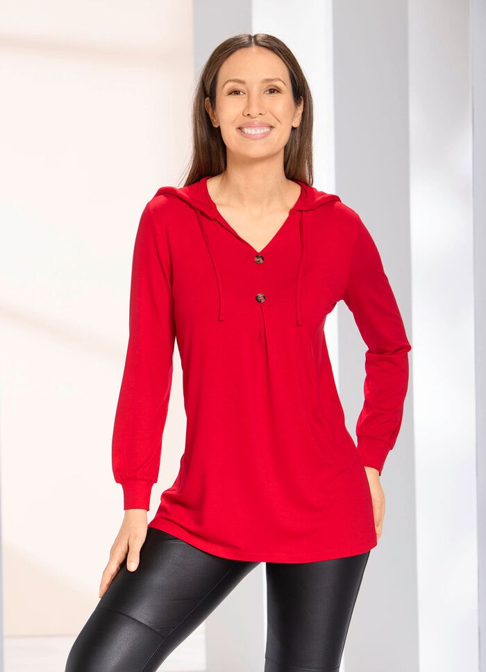 Shirt-Tunika mit Kapuze 