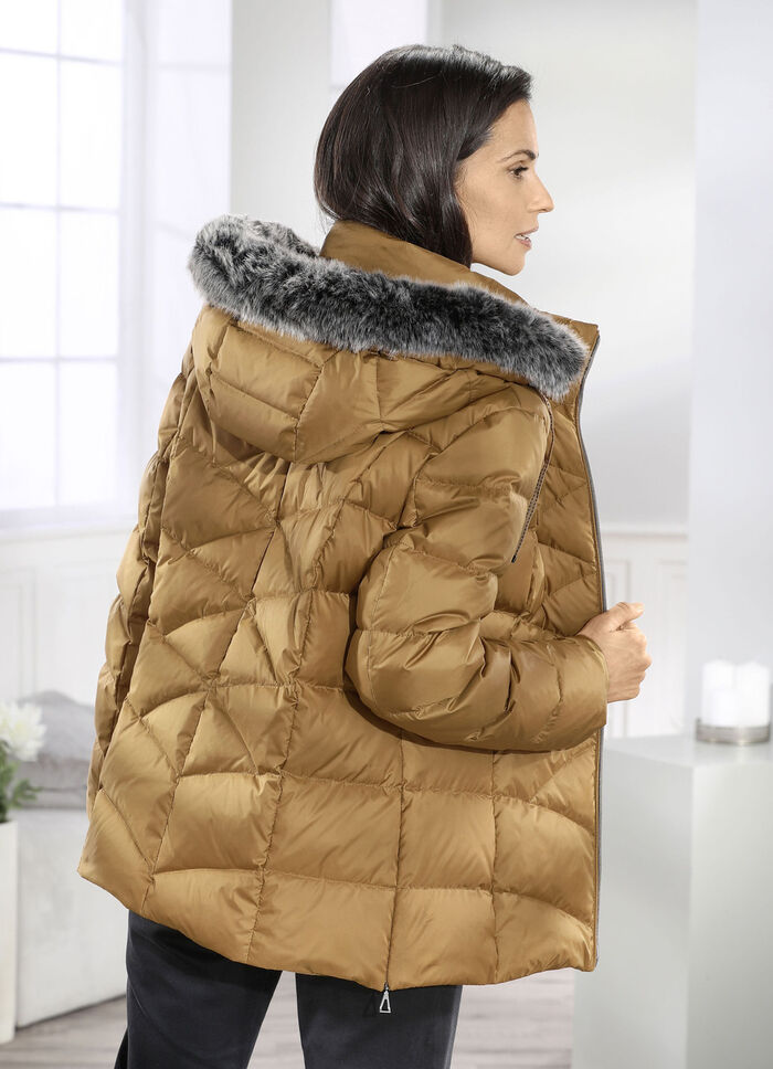 Daunenjacke mit abnehmbarer Kapuze 