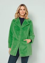 Webpelzjacke mit Reverskragen GR&Uuml;N