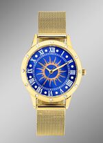 Quartz-Damenuhr Sonne mit weissen Kristallakzenten  