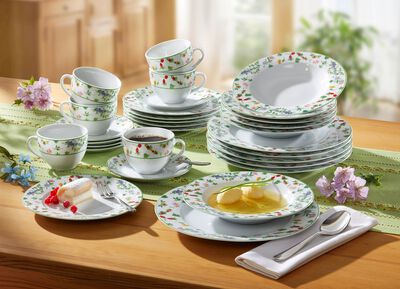 Porzellan-Geschirr Millefiori aus hochwertigem weissen Porzellan 