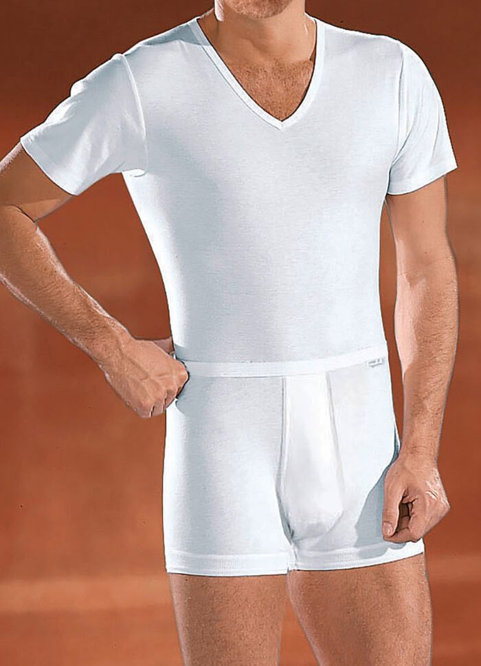 Mey Noblesse Zweierpack Unterhosen aus Feinripp mit Eingriff, weiss 