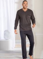 Schlafanzug mit V-Ausschnitt und offenen Abschl&uuml;ssen 