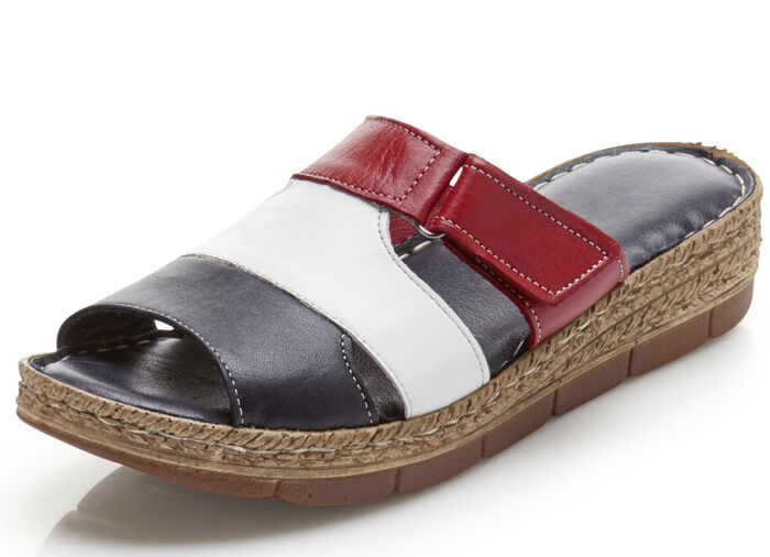 Andrea Conti Pantolette aus Nappaleder BLAU-WEISS-ROT